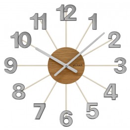 VLAHA Dřevěné šedé hodiny DESIGN VCT1073Vlaha