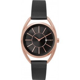 MINET Rose gold dámské hodinky ICON BLACK MESH MWL5096Minet