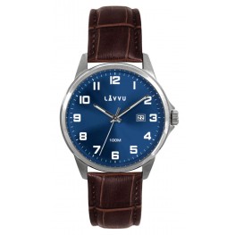 LAVVU Stříbrno-hnědé pánské hodinky ÖREBRO LWM0241Lavvu