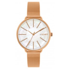 MINET Rose gold dámské hodinky PRAGUE MESH MWL5207Minet