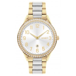 MINET Stříbrno-zlaté dámské hodinky AVENUE s čísly MWL5304Minet