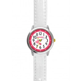 CLOCKODILE Bílé třpytivé dívčí dětské hodinky HEARTS CWG5067CLOCKODILE