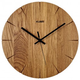 KUBRi HRC0072 - Dubové hodiny řízené signálem s tichým chodemKUBRi