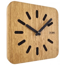 KUBRi 0165 - 40 cm hodiny z dubového masívu včetně dřevěných ručičekKUBRi
