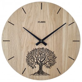 KUBRi 0100C - Strom života v přírodním dubu na hodinách vyrobených v čecháchKUBRi
