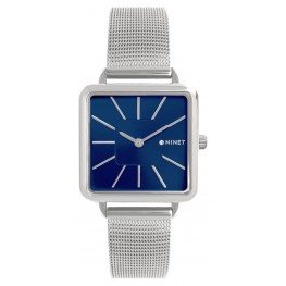 MINET Stříbrno-modré dámské hodinky OXFORD SILVER BLUE MESH MWL5124Minet