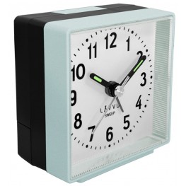 LAVVU LAS3017 - Stříbřitě-modrý budík SWEEP s plynulým chodem - 3 ROKY ZÁRUKA!Lavvu