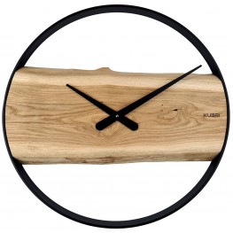 KUBRi 1002B - Robustní hodiny z masivního dubu s kovovým rámemKUBRi