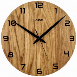 KUBRi HRC0028 - Dubové hodiny řízené signálem s tichým chodemKUBRi