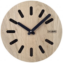 KUBRi 0170 - 20 cm hodiny z dubového masívu včetně dřevěných ručičekKUBRi