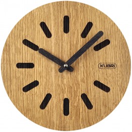 KUBRi 0173 - 32 cm hodiny z dubového masívu včetně dřevěných ručičekKUBRi