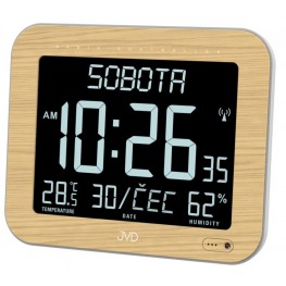 JVD DH9362.2 - Stále podsvícené rádiem řízené hodiny se zobrazením dne a měsíce v češtiněJVD