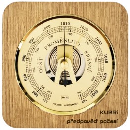 KUBRi 0212 - barometr s vynikající citlivostí v dubovém rámuKUBRi