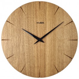 KUBRi HRC0097 - Velké dubové hodiny řízené signálem s tichým chodemKUBRi