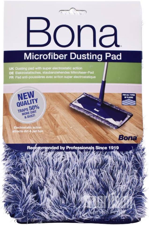 BONA Dusting pad - modro-bílá utěrka z mikrovlákna k pohlcení prachu BONA