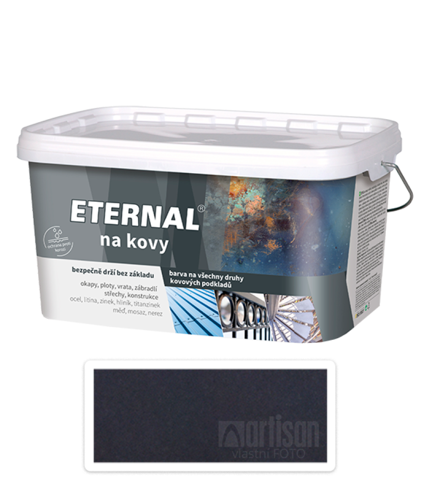 ETERNAL Na kovy - antikorozní barva na kov 5 l Kovářská černá 460 ETERNAL
