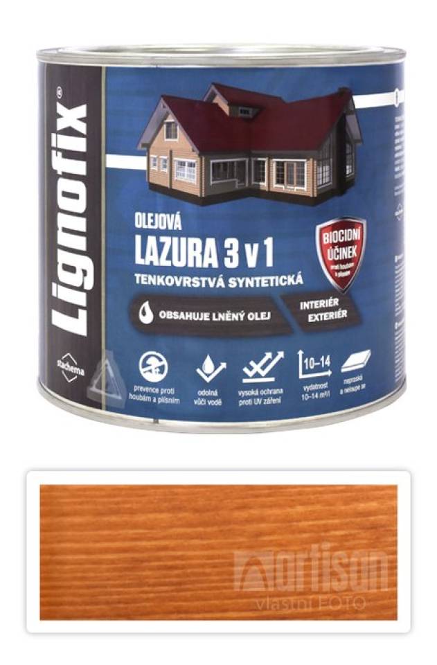 Lignofix LAZURA 3v1 - olejová lazura s biocidem 2.2 l Mahagon Stachema