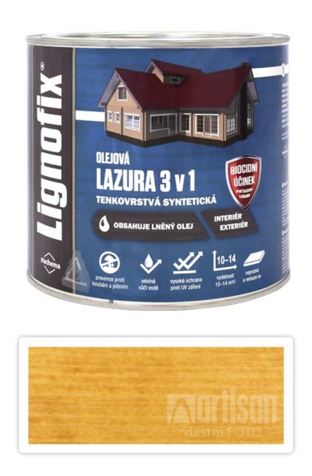 Lignofix LAZURA 3v1 - olejová lazura s biocidem 2.2 l Pinie Stachema