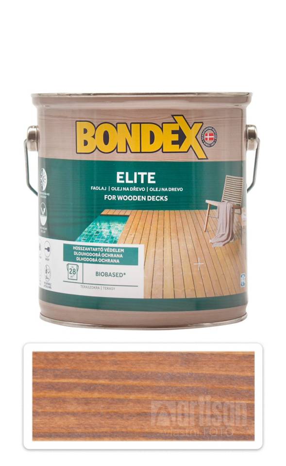 BONDEX Elite - odolný rychleschnoucí ochranný olej na dřevo v exteriéru 2.5 l Ořech BONDEX