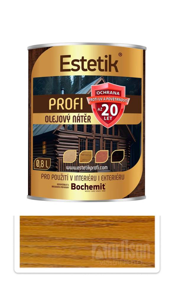 ESTETIK Profi - extrémně odolná olejová lazura 0.8 l Ořech BOCHEMIT