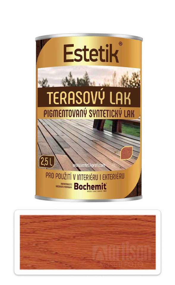 ESTETIK Terasový lak - pigmentovaný syntetický lak 2.5 l Teak BOCHEMIT