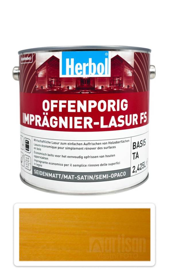 HERBOL Offenporig Impragnier-Lasur FS - impregnační lazura na dřevo 2.5 l Jasan HERBOL