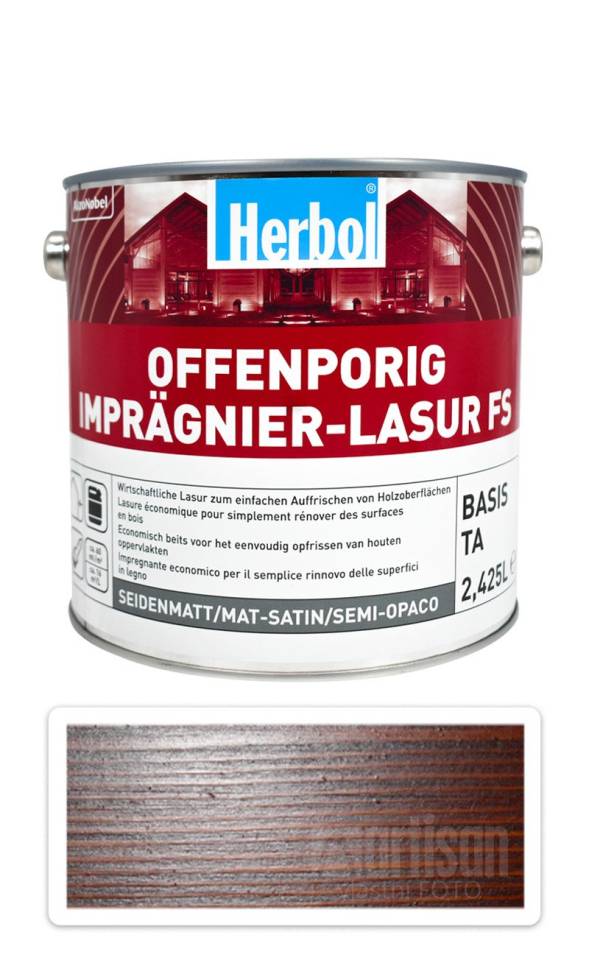 HERBOL Offenporig Impragnier-Lasur FS - impregnační lazura na dřevo 2.5 l Kaštan HERBOL