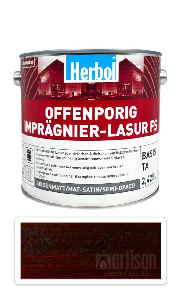HERBOL Offenporig Impragnier-Lasur FS - impregnační lazura na dřevo 2.5 l Palisandr HERBOL