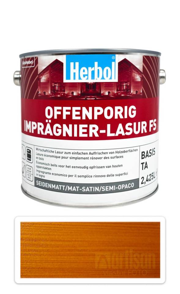 HERBOL Offenporig Impragnier-Lasur FS - impregnační lazura na dřevo 2.5 l Pinie HERBOL