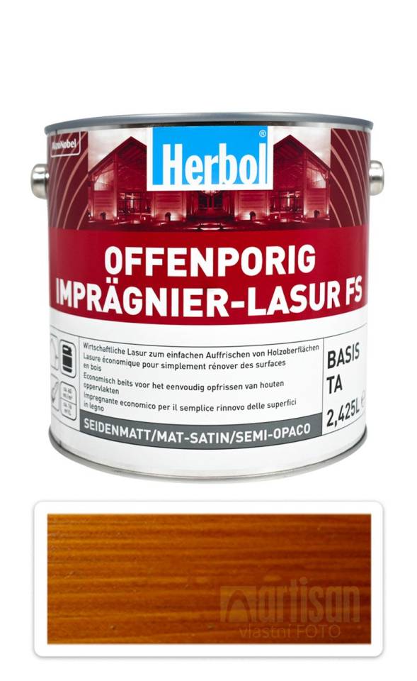 HERBOL Offenporig Impragnier-Lasur FS - impregnační lazura na dřevo 2.5 l Vlašský ořech HERBOL