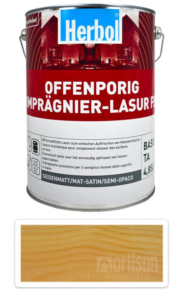 HERBOL Offenporig Impragnier-Lasur FS - impregnační lazura na dřevo 5 l Bezbarvá HERBOL