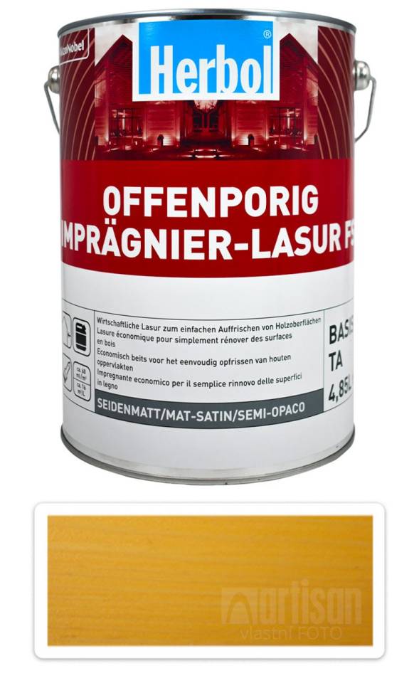 HERBOL Offenporig Impragnier-Lasur FS - impregnační lazura na dřevo 5 l Borovice HERBOL