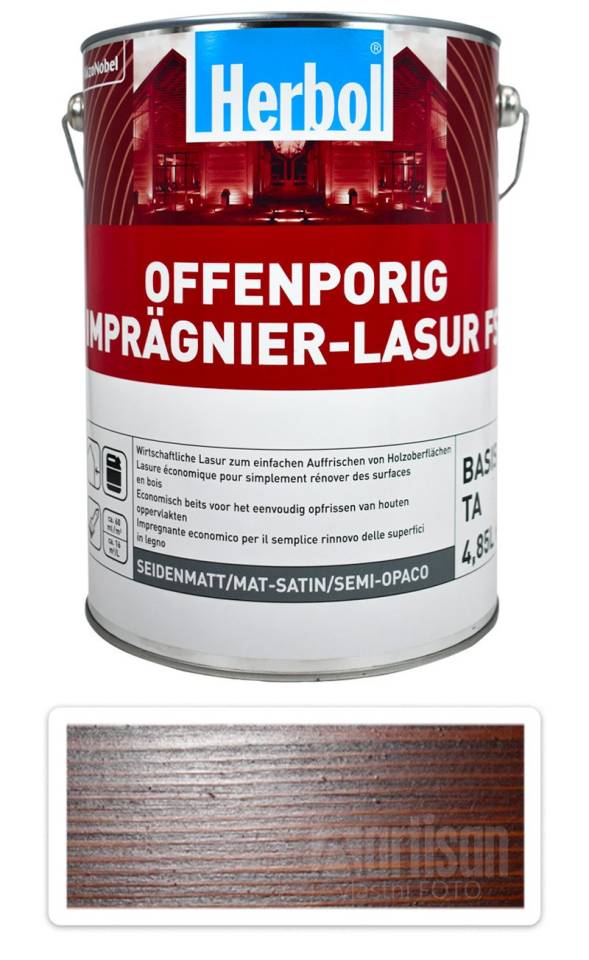 HERBOL Offenporig Impragnier-Lasur FS - impregnační lazura na dřevo 5 l Kaštan HERBOL