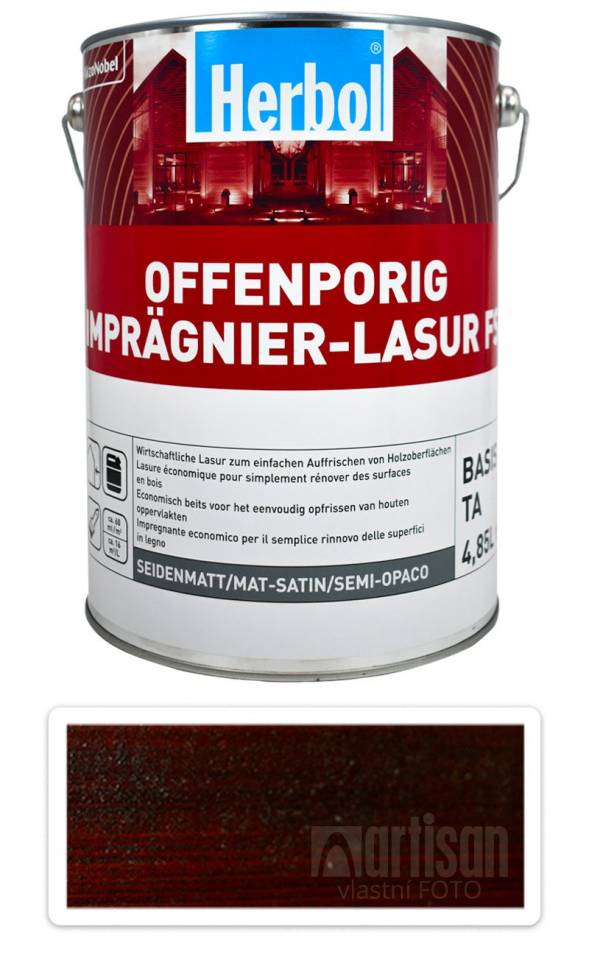 HERBOL Offenporig Impragnier-Lasur FS - impregnační lazura na dřevo 5 l Palisandr HERBOL