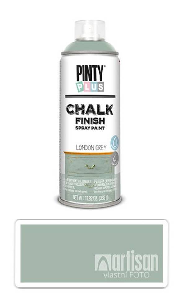 PINTYPLUS CHALK - křídová barva ve spreji na různé povrchy 400 ml Londýnská šedá CK817 PINTYPLUS