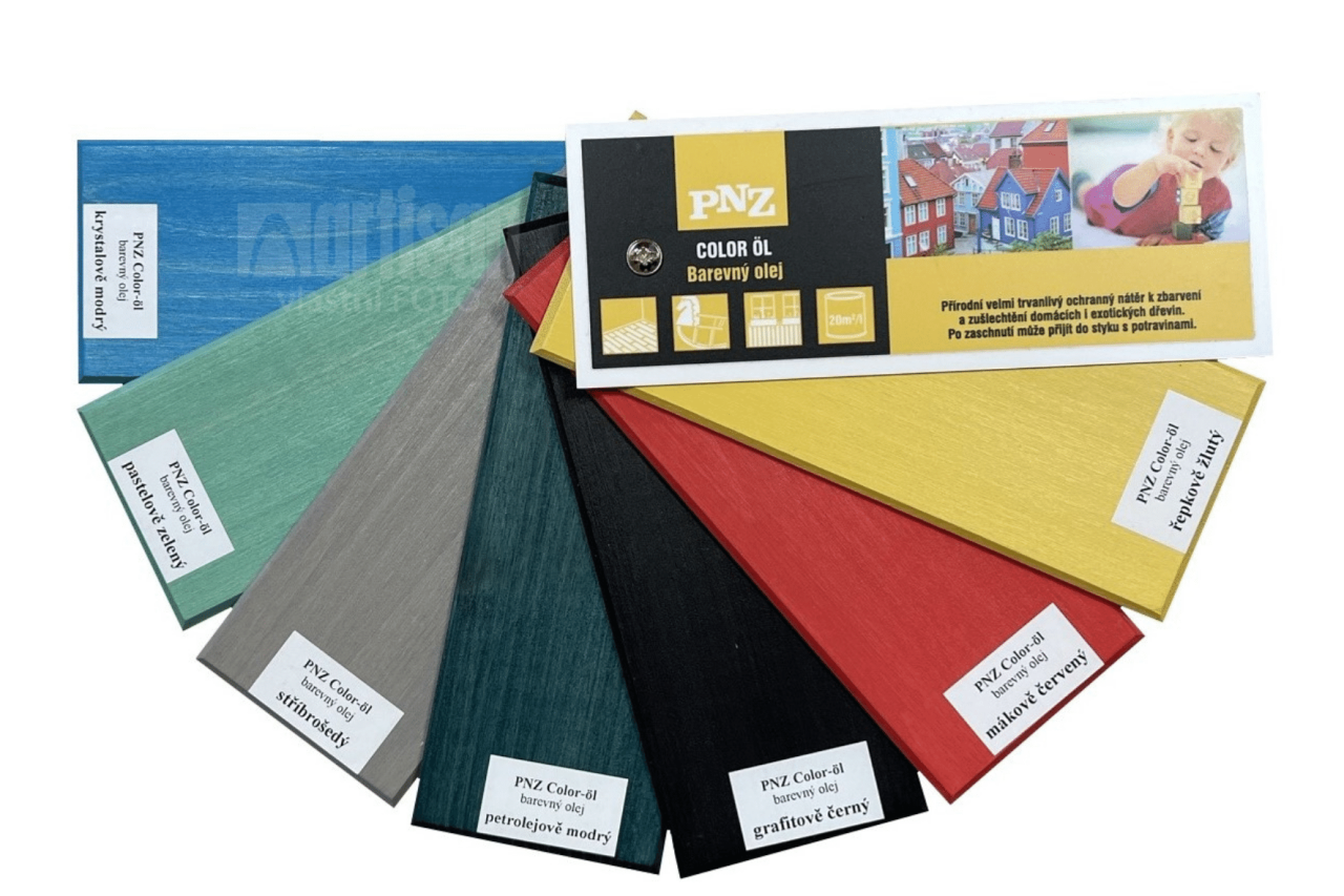 PNZ Vzorník Barevný olej - barevné odstíny - vějíř PNZ