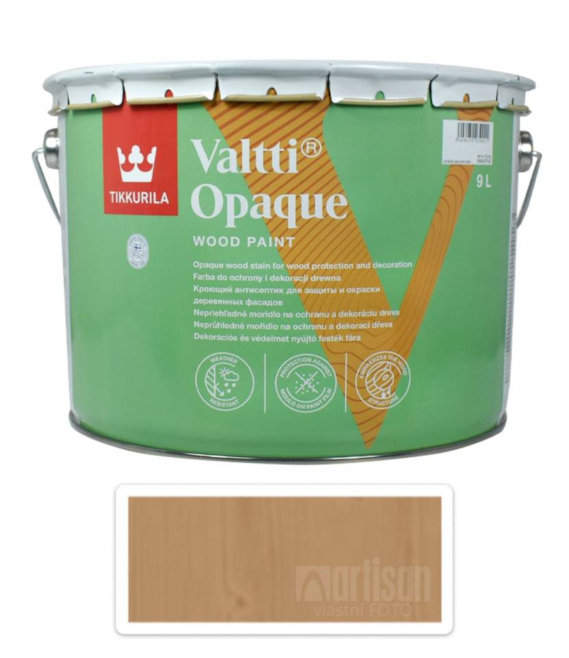 TIKKURILA Valtti Opaque - polomatná krycí barva na dřevo 9 l Q141 TIKKURILA