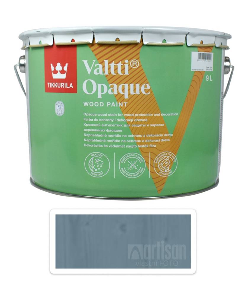 TIKKURILA Valtti Opaque - polomatná krycí barva na dřevo 9 l Q435 TIKKURILA