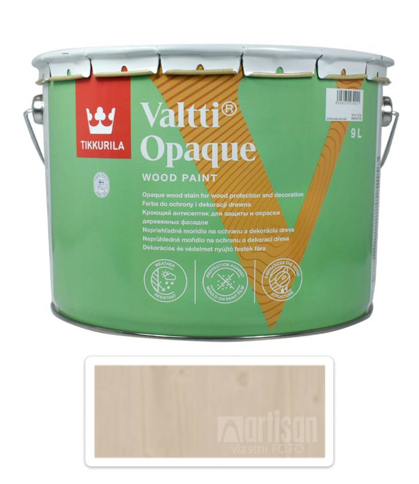 TIKKURILA Valtti Opaque - polomatná krycí barva na dřevo 9 l Q601 TIKKURILA