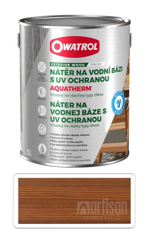 OWATROL Aquatherm - UV ochranný nátěr na dřevěné povrchy v interiéru a exteriéru 5 l Honey OWATROL