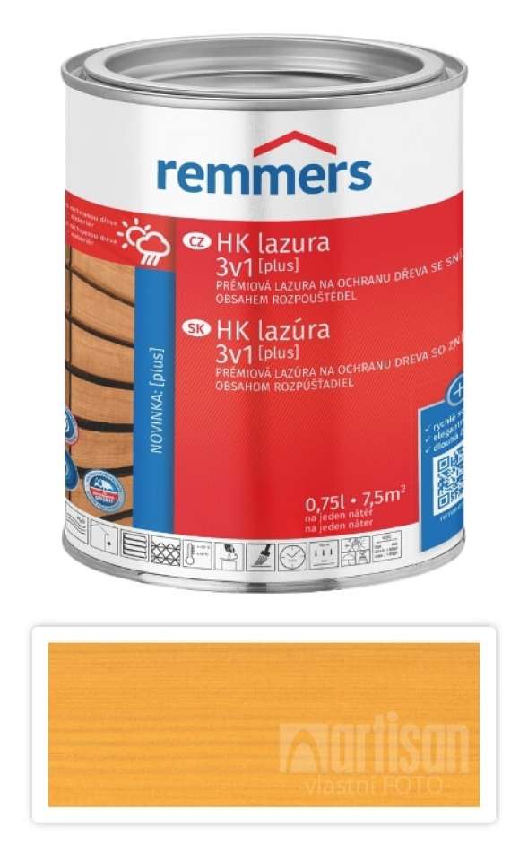 REMMERS HK lazura 3v1 Plus - ochranná lazura na dřevo pro exteriér 0.75 l Pinie/Modřín Remmers