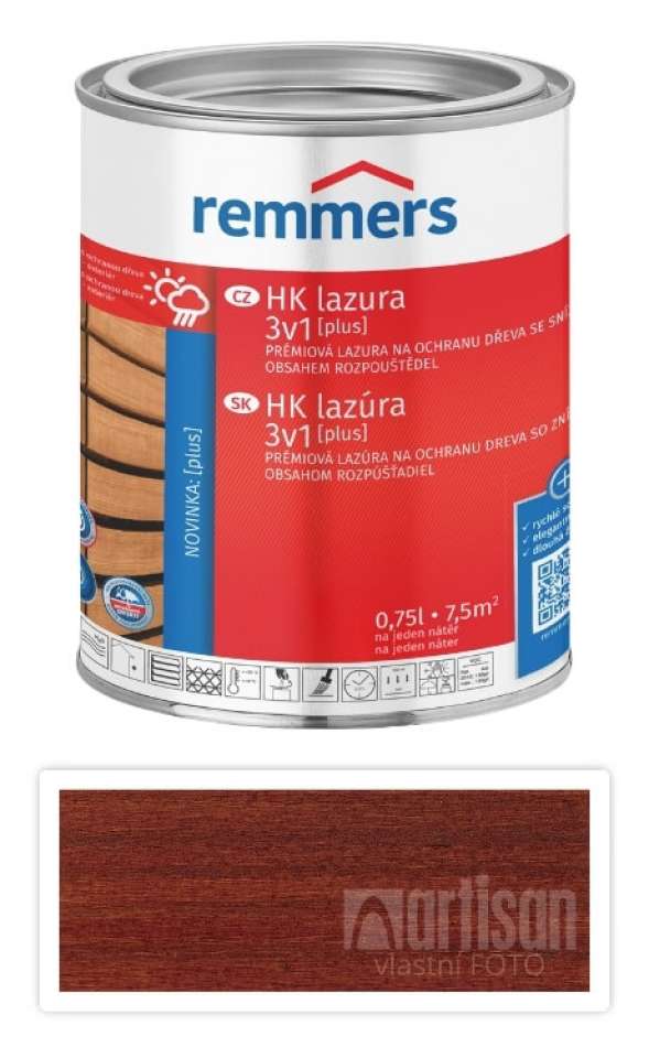 REMMERS HK lazura 3v1 Plus - ochranná lazura na dřevo pro exteriér 0.75 l Teak Remmers