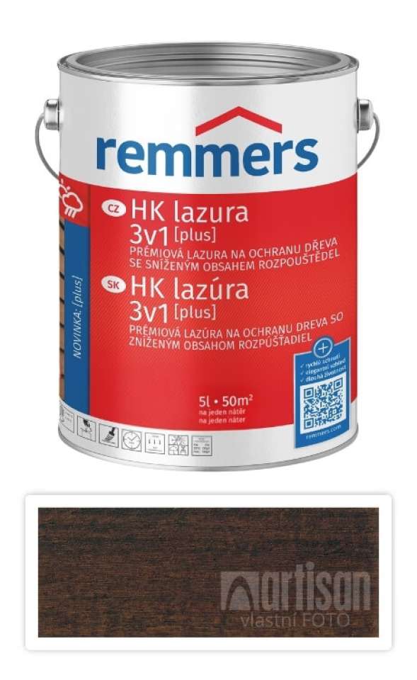REMMERS HK lazura 3v1 Plus - ochranná lazura na dřevo pro exteriér 5 l Palisandr Remmers