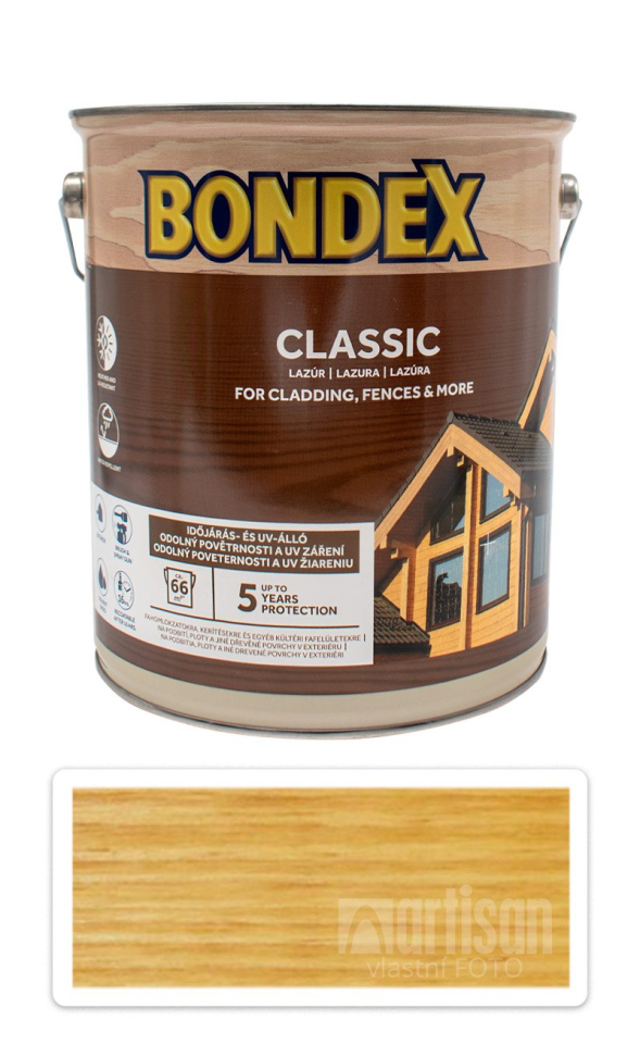 BONDEX Classic - matná tenkovrstvá syntetická lazura 5 l Dub BONDEX