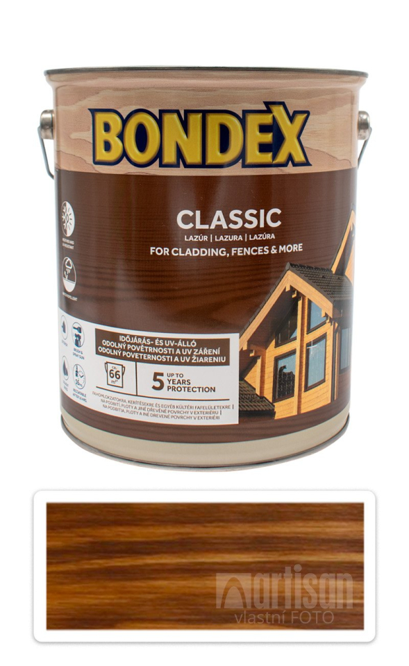 BONDEX Classic - matná tenkovrstvá syntetická lazura 5 l Ořech BONDEX