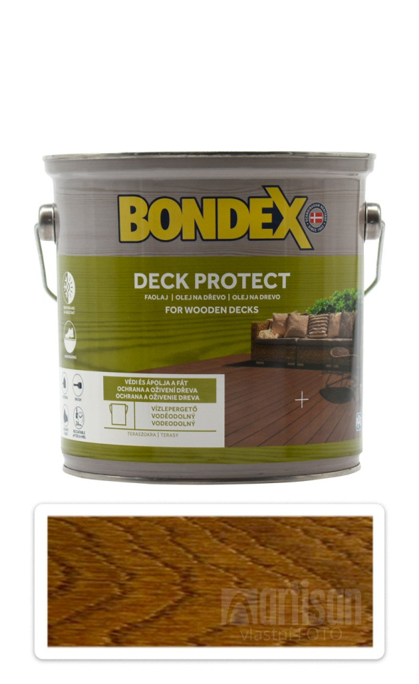 BONDEX Deck Protect - ochranný syntetický olej na dřevo v exteriéru 2.5 l Teak BONDEX