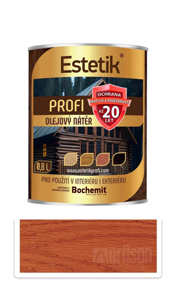 ESTETIK Profi - extrémně odolná olejová lazura 0.8 l Teak BOCHEMIT