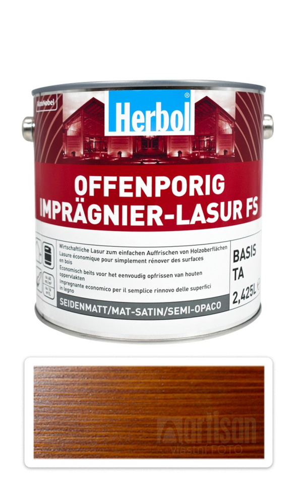 HERBOL Offenporig Impragnier-Lasur FS - impregnační lazura na dřevo 2.5 l Ořech HERBOL