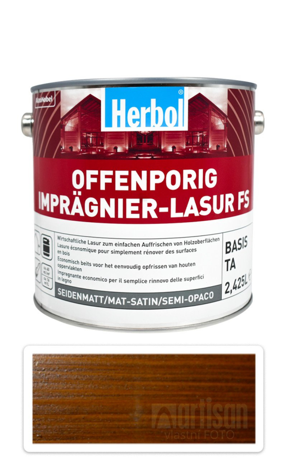 HERBOL Offenporig Impragnier-Lasur FS - impregnační lazura na dřevo 2.5 l Rustikální dub HERBOL