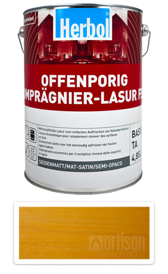 HERBOL Offenporig Impragnier-Lasur FS - impregnační lazura na dřevo 5 l Jasan HERBOL